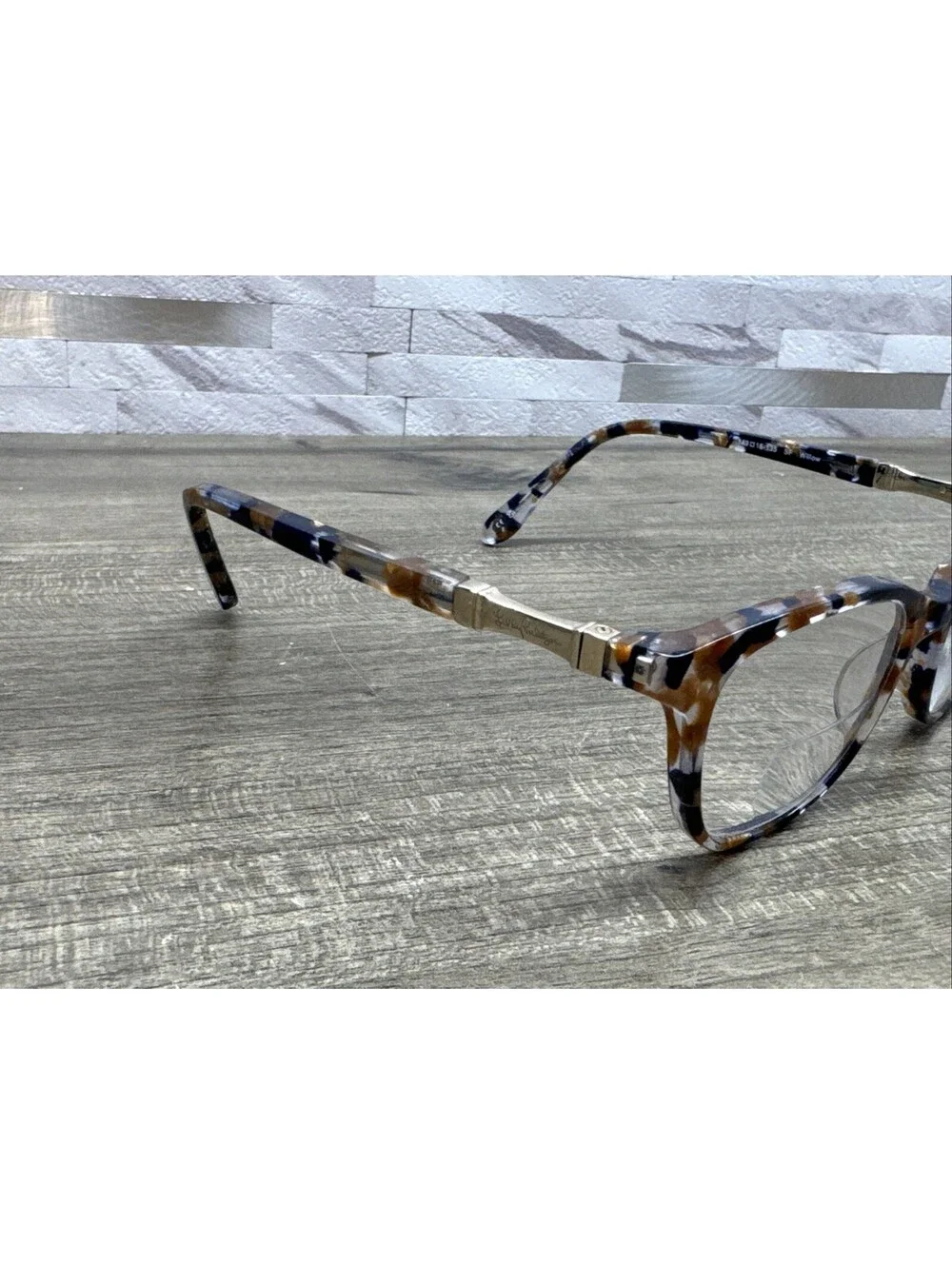 Lilly Pulitzer Eyewear WILLOW SF 49-16-135 Blue Brown Marble Flex Hinge Frames